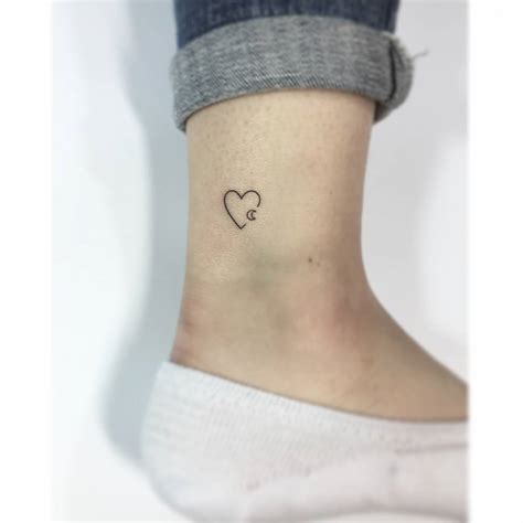 Moon With Heart Tattoo