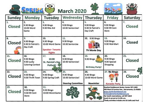 Mooresville Senior Center Calendar
