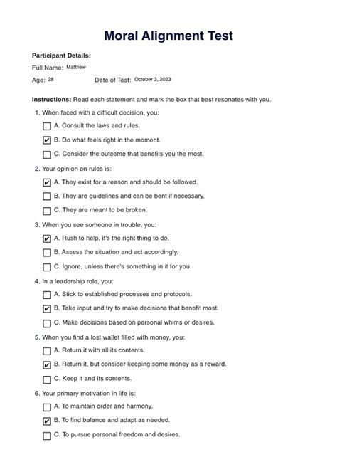 Morality Alignment Test