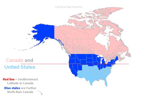 More Americans Live More North Than Canadians