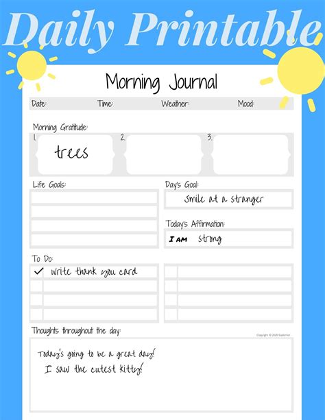 Morning Journal Template