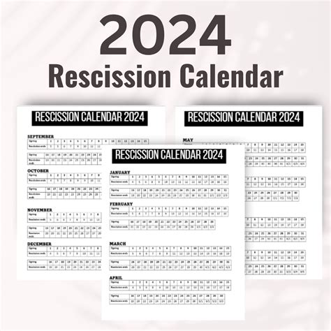Printable 2022 Rescission Calendar, Notary Signing Agent Rescission