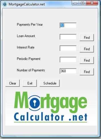 Mortgage calculator on computer