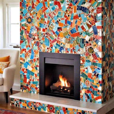 Mosaic Tile Fireplace