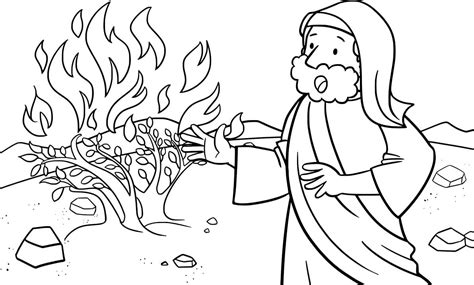 Moses Coloring Pages Burning Bush