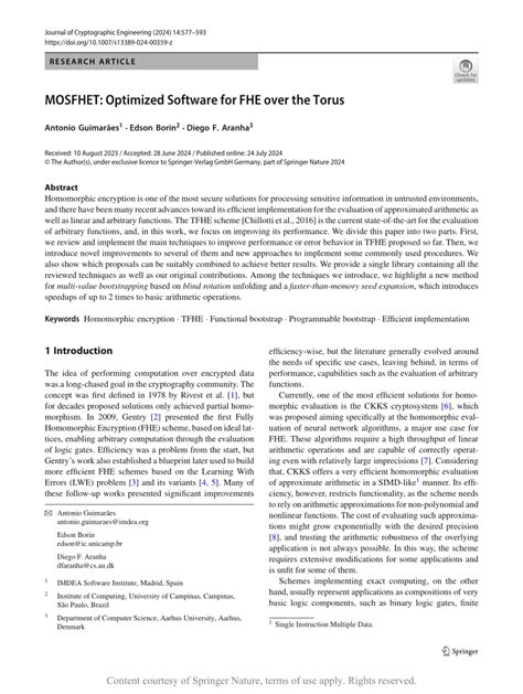 Mosfhet: Optimized Software For Fhe Over The Torus