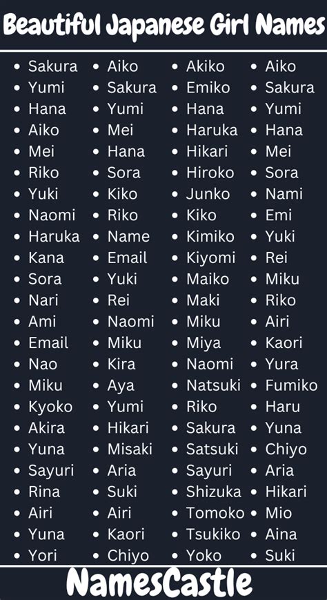Most Beautiful Japanese Name