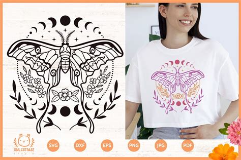 Download Moth Moon SVG Commercial Use