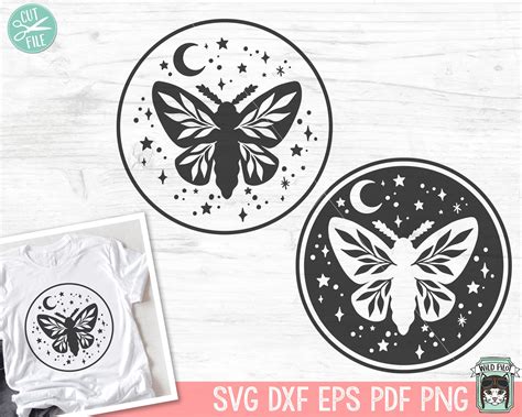 Download Moth Moon SVG Cut Files