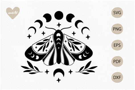 Download Moth Moon SVG Images