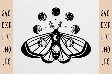 Download Moth Moon SVG for Cricut Machine