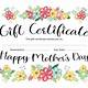 Mother's Day Gift Certificate Template