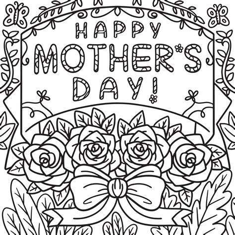 Download Mother's Day Coloring Page SVG File - SVG Design for Cricut Machine