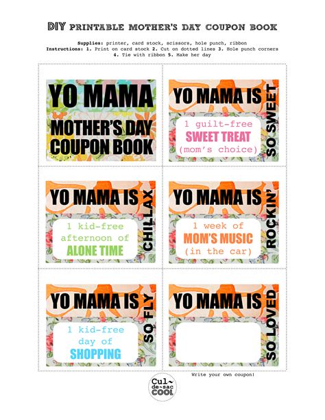 Mother's Day Coupon Book Printable