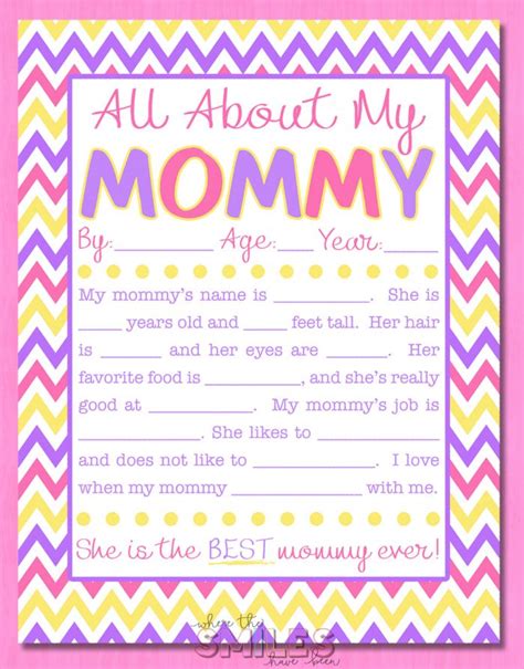 Mother's Day Kid Interview Questions Free Printable