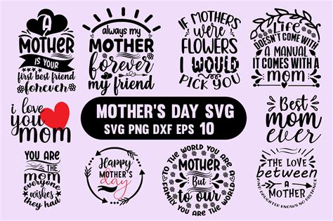 Download Mother's Day Svg Bundle Files DXF Files