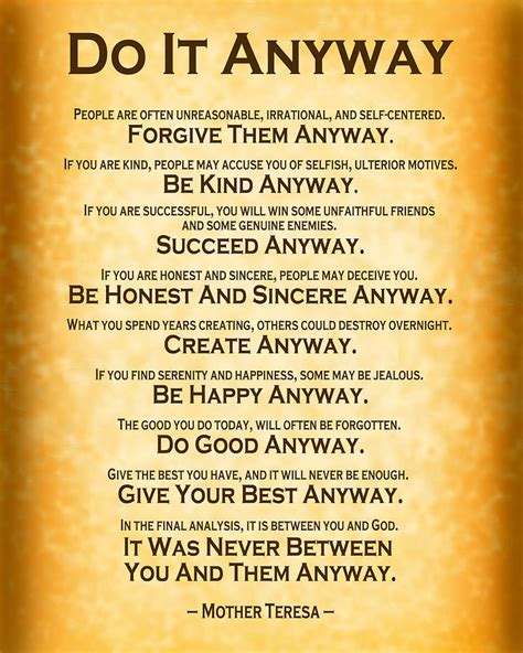 Mother Teresa Quotes Do It Anyway Printable