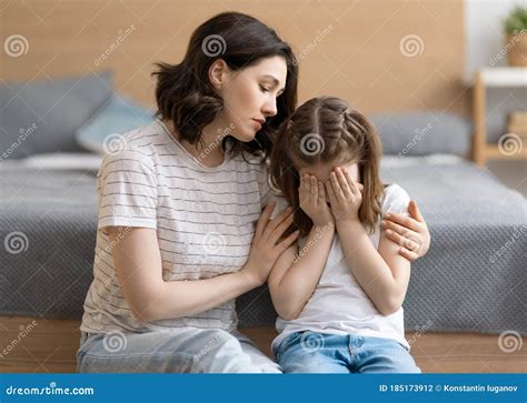 Mother feeling guilty and crying