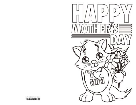 Mothers Day Card Printable Colouring