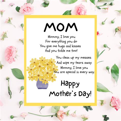 Mothers Day Poetry Templates