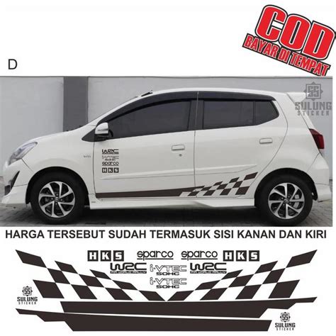 Motif Cutting Sticker Mobil Hitam