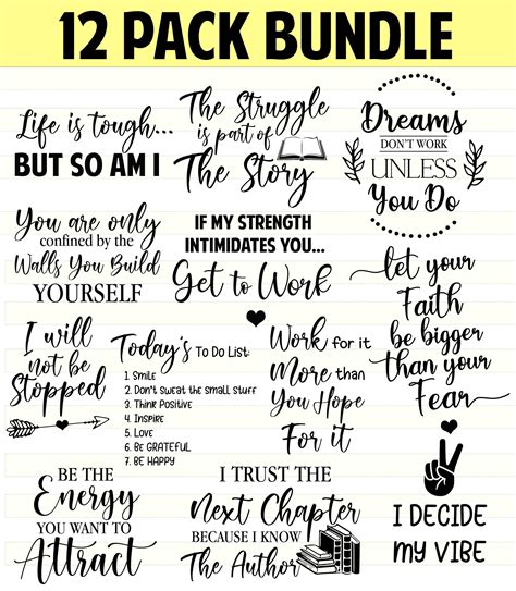 Download Motivational Bundle Silhouette DXF Files