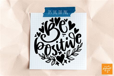 Download Motivational Quotes Be Positive Round DXF Files