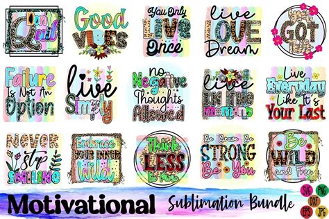Download Motivational Sublimation Bundle PNG Files DXF Files