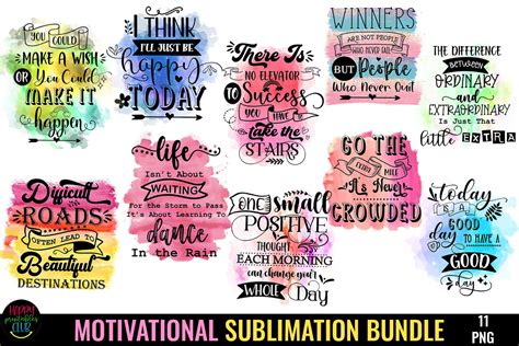 Download Motivational Sublimation Bundle PNG Files For Crafts