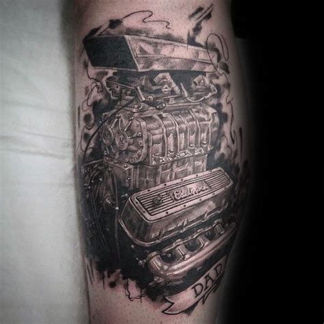 50 Engine Tattoos For Men Motor Design Ideas