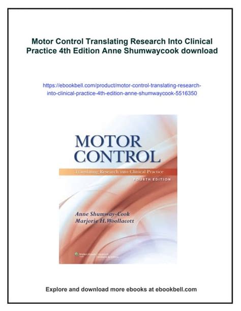 Motor Control: Translating Research Into Clinical Practice Highlights