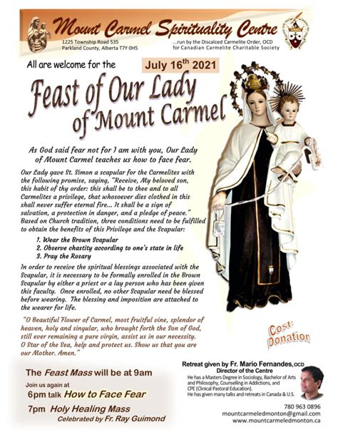 Mount Carmel Calendar