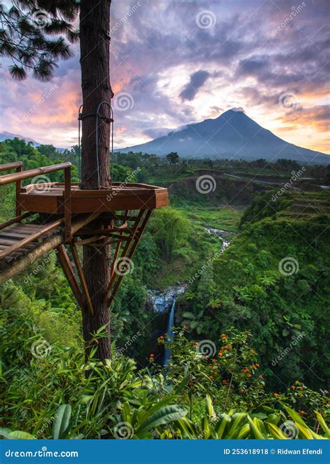 Mount Merapi view from Kedung Kayang