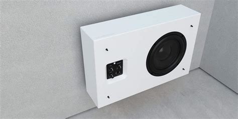 Theater Solutions SUB8S Home Theater Powered 8" Slim Subwoofer Down Firing or Wall Mount Sub