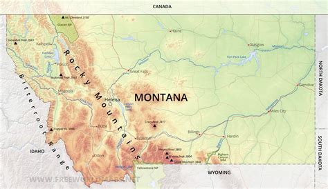 Mountain Ranges In Montana Map