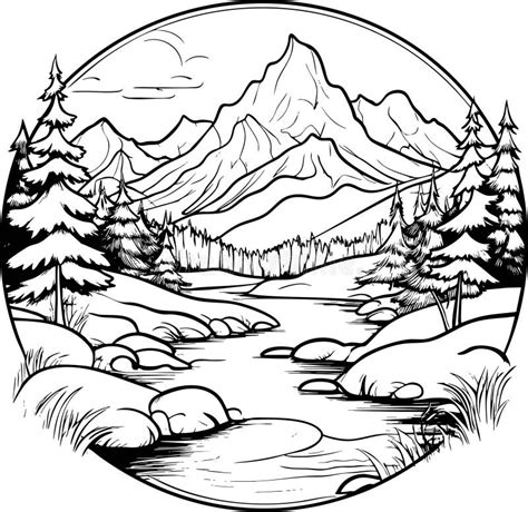 Mountain Landscape Coloring Pages
