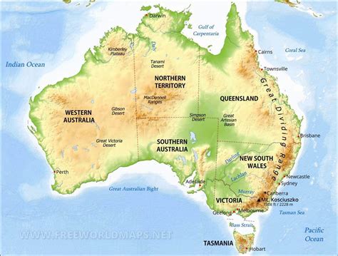 Mountains In Australia Map