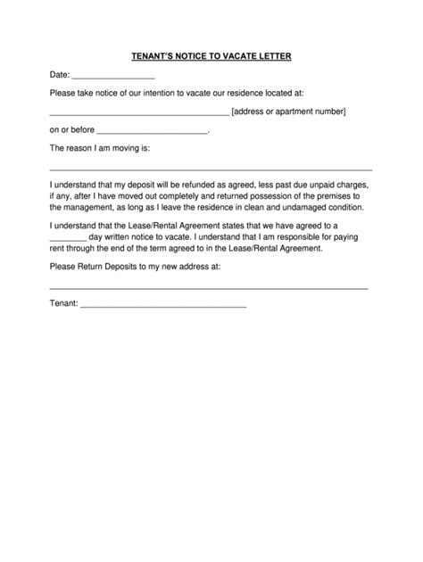 Move Out Letter Template