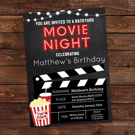 Movie Night Party Invitation Template