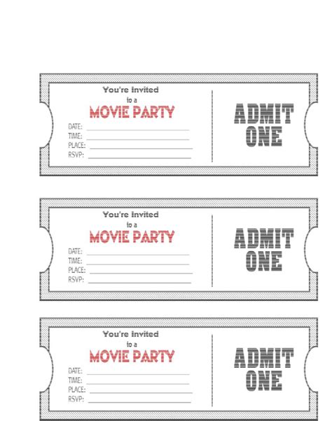Movie Ticket Invitation Template