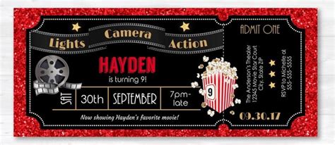 Movie Ticket Party Invitation Template Edit, Fill, Sign Online Handypdf