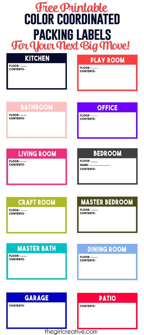 Moving Labels Printable