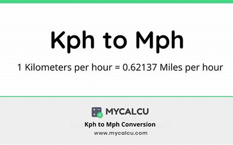 Mph Vs Kph