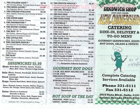 Mr Pickles Printable Menu