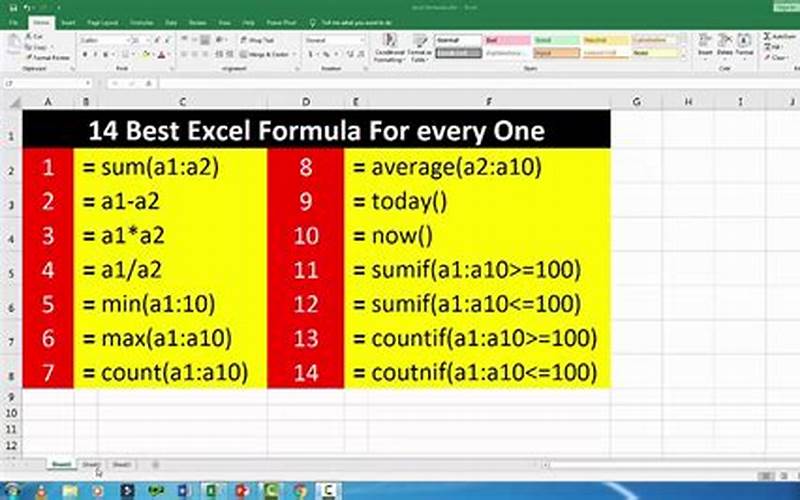 Ms Excel Formula