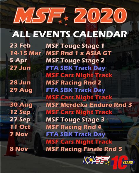 Msf Event Calendar