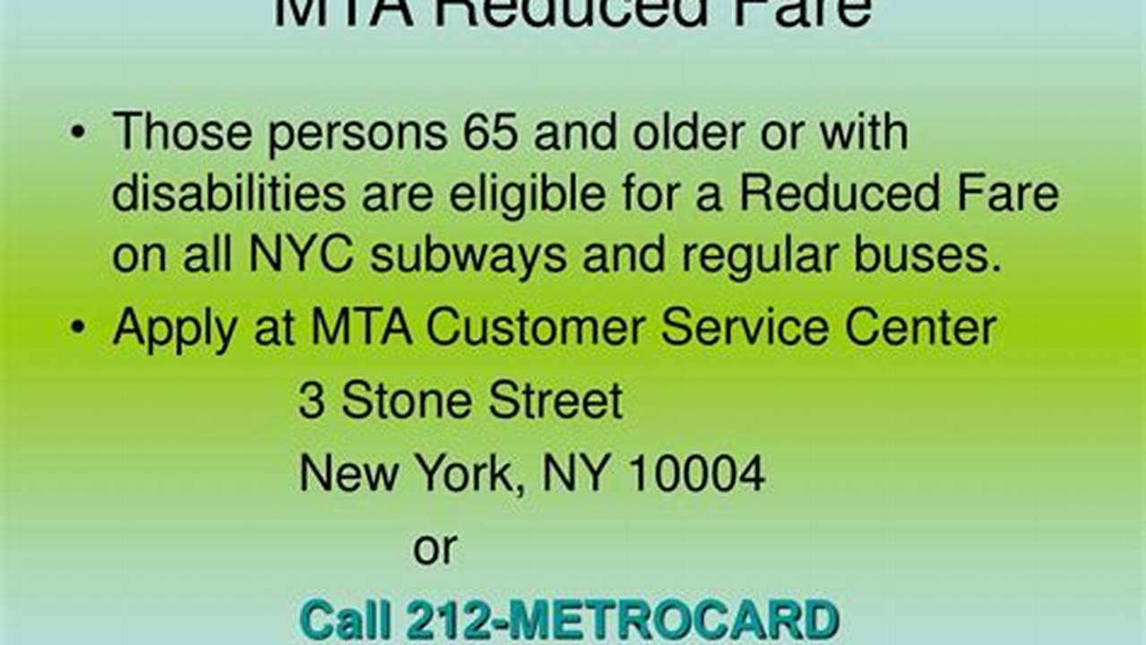 Mta Reduced Fare Program Application 2025