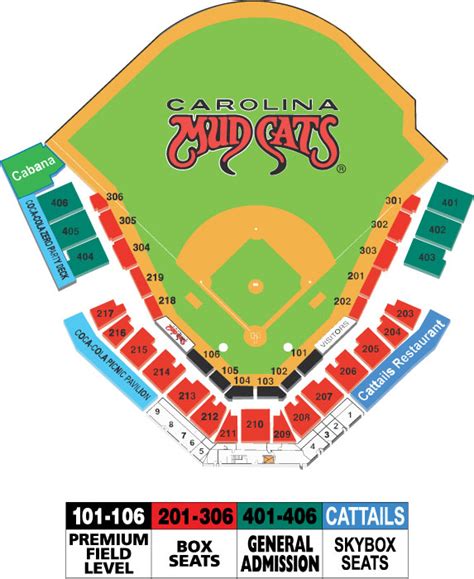 Mudcats Seating Chart