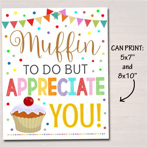 Muffin Teacher Appreciation Printable