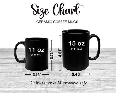 Mug Size Chart Ounces